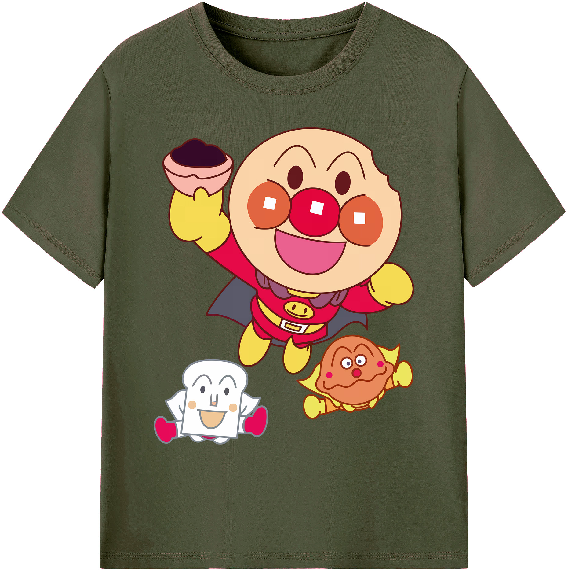 （画像用） アンパンマン Anpanman 綿100％ メンズ半袖Tシャツ｜肌触りやわらか＆通気性